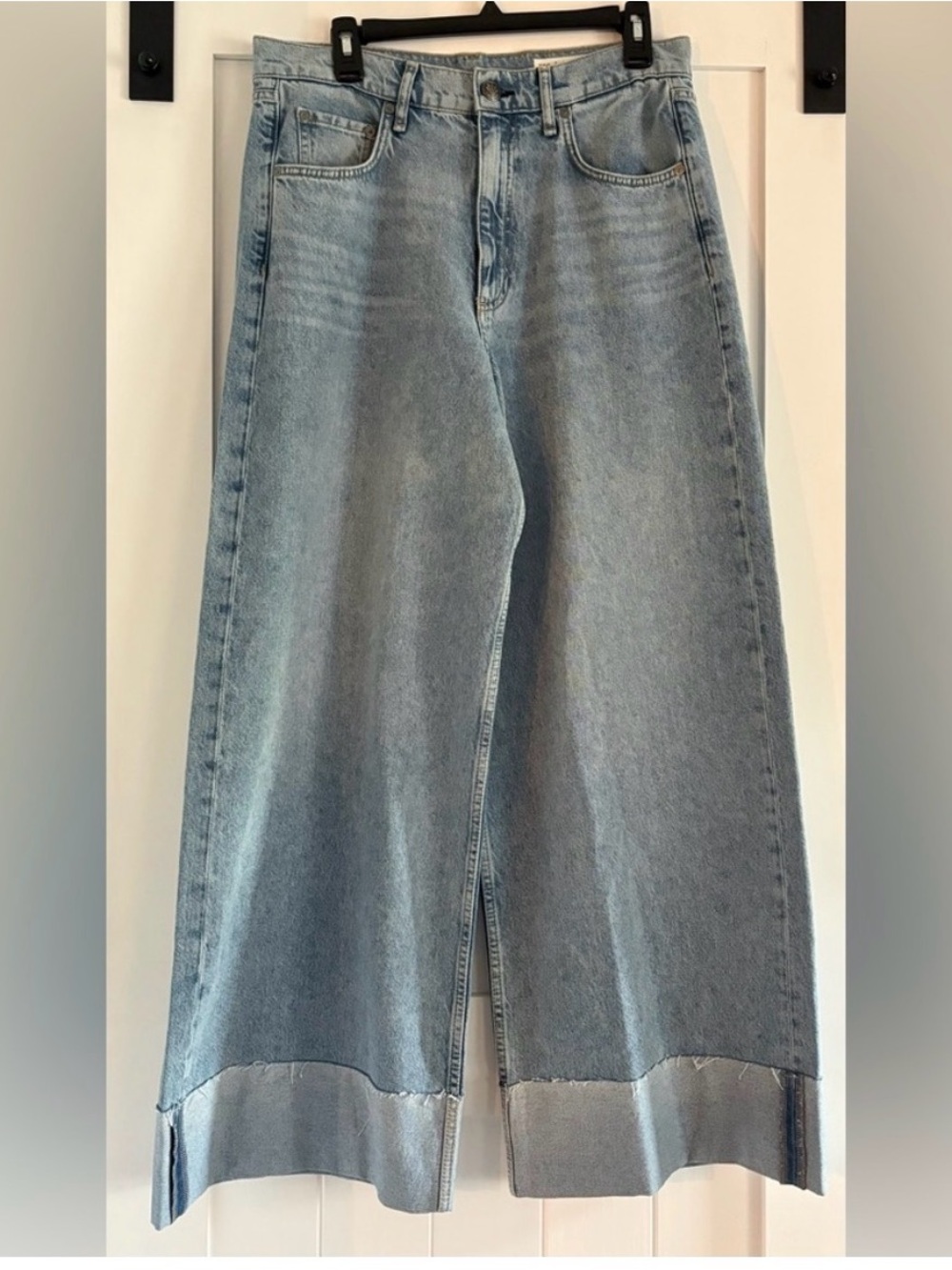 Rag & Bone New York Sofie high waist Wide-Leg Cuffed Women's Jeans -Lt Blue